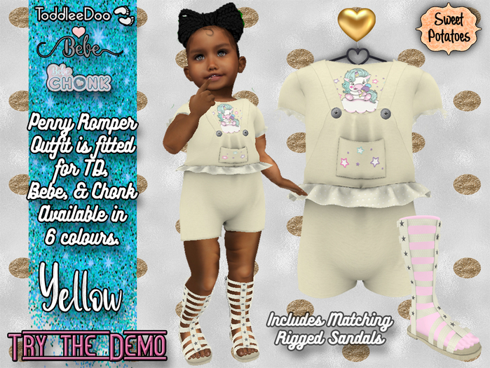 < SP > Penny Romper Outfit for TD/BEBE/CHONK - Yellow