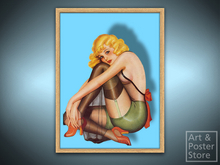 Classic PinUp Beauty Poster #13 | Mesh Frame with 6 texture options