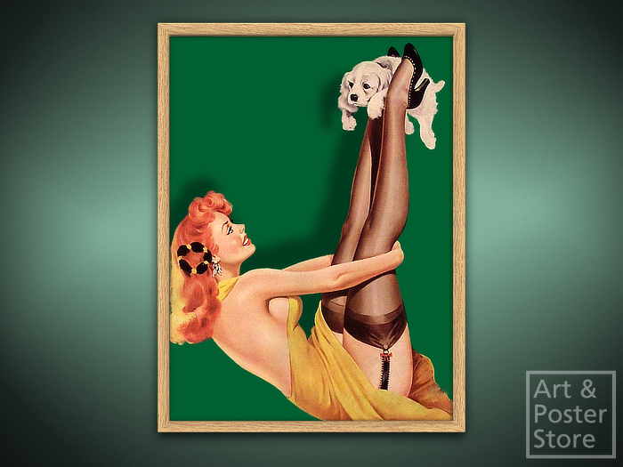 Classic PinUp Beauty Poster #14 | Mesh Frame with 6 texture options 