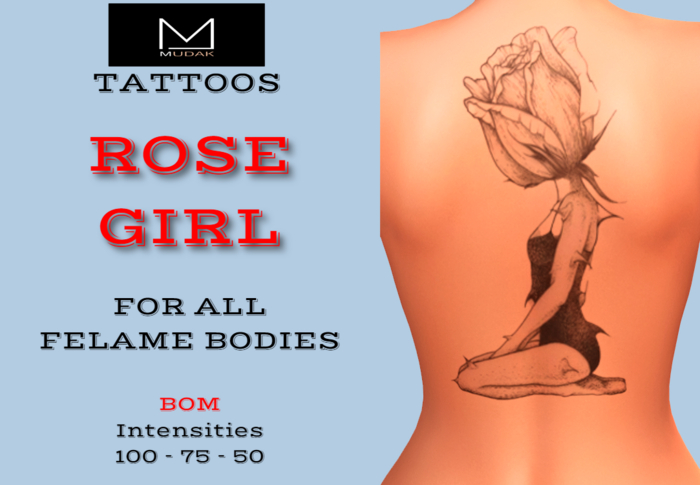 MUDAK TATTOOS - ROSE GIRL - FEMALE TATTOO
