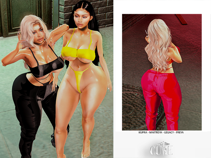 (CURE) Maria PVC Pants - Orange (wear)