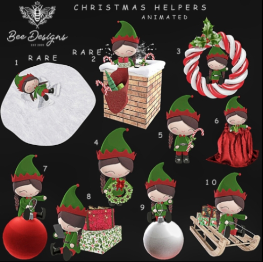 01 Bee Designs Christmas Helpers RARE