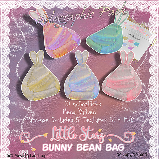 * {.:Little Stars.:} * Bunny Bean Bag - Holo Pack 