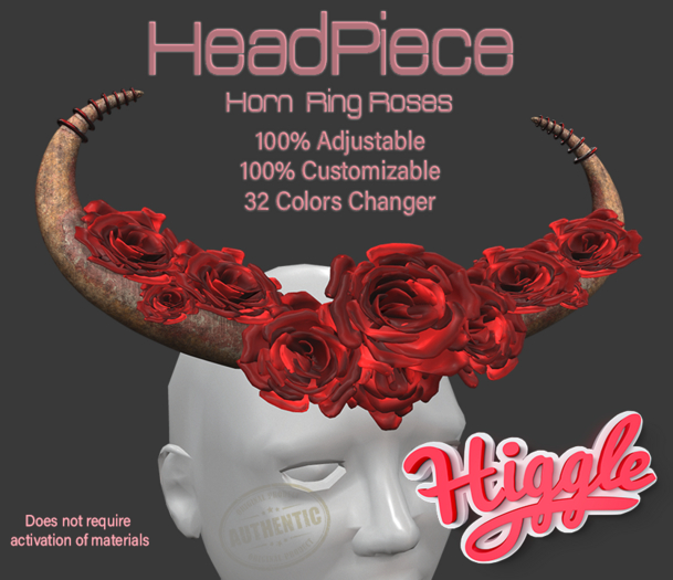 Horn Ring and Roses HeadPiece