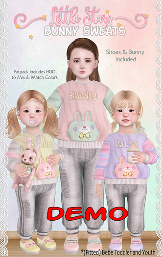 * {.:Little Stars.:} * Bunny Sweats - DEMO {TD/BB} Fitted