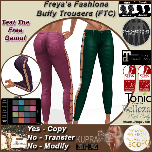 Freya's Fashions Buffy Trousers - RIGGED (Full Texture Change)