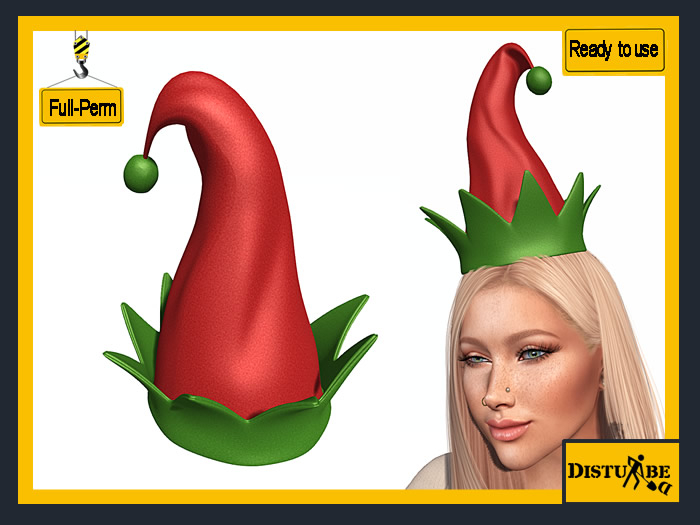 ::DisturbeD:: Christmas Elf Hat - FULL PERM MESH