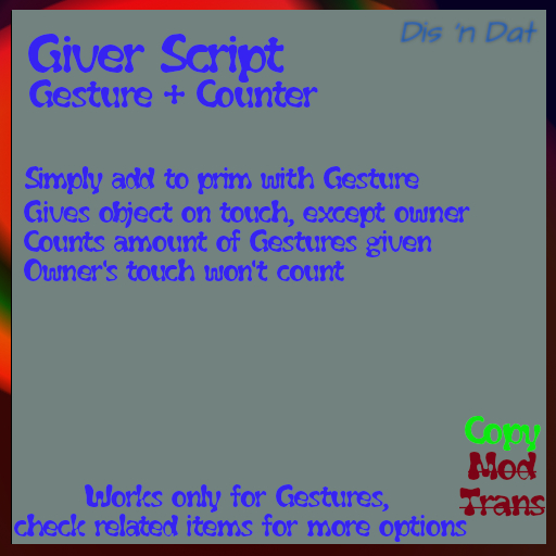Gesture Giver Script With Counter