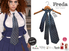 "Freda" Lucy Neck Tie Set 3 Styles Classic Blue, School Uniform Office, Maitreya, Belleza, Slink, Tonic, Rebirth, Legacy