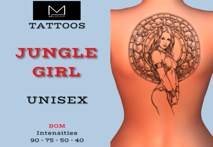 MUDAK TATTOOS - JUNGLE GIRL - UNISEX TATTOO