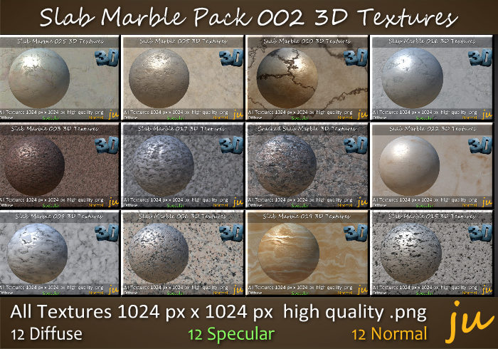 Sl Texture Second Life Marketplace - Slab Marble Pack 002 3D Textures Full Perm