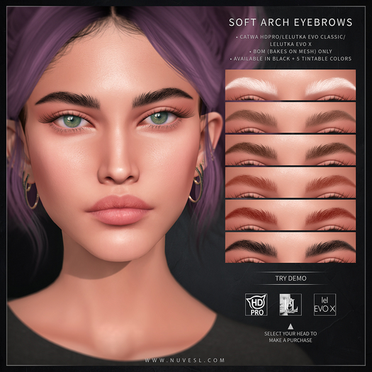 Nuve. Soft Arch tintable eyebrows DEMO