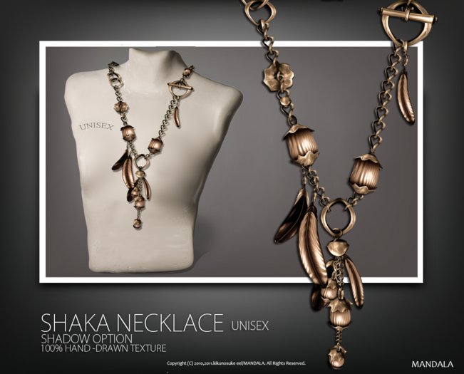 UNISEX[MANDALA]SHAKA  necklace (GOLD)