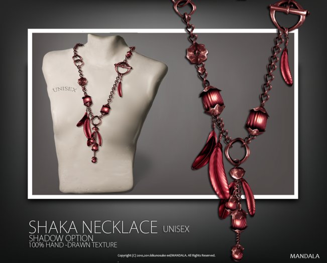 UNISEX[MANDALA]SHAKA  necklace (RED)