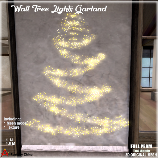 Full Perm Lights Garland Wall Tree