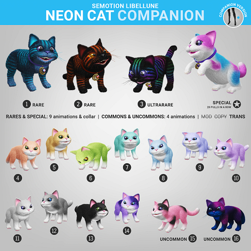 SEmotion Libellune Neon Cat Animesh SPECIAL