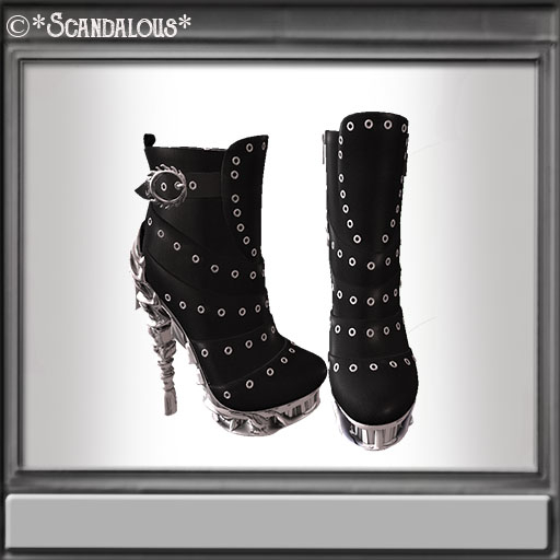 *Scandalous* Terry Ankle Boots Black