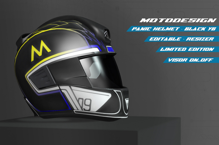 Motorcycle - MotoDesign - Panic Helmet - Black YB