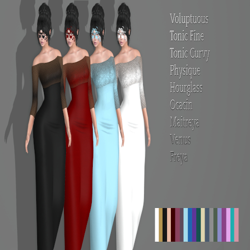 MI.CO Off Shoulder Evening Dress Full Set Wear Me