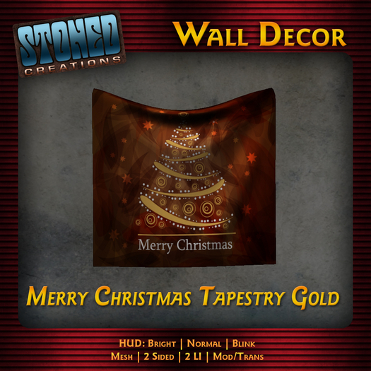 SC: Merry Christmas Tapestry Gold BOXED