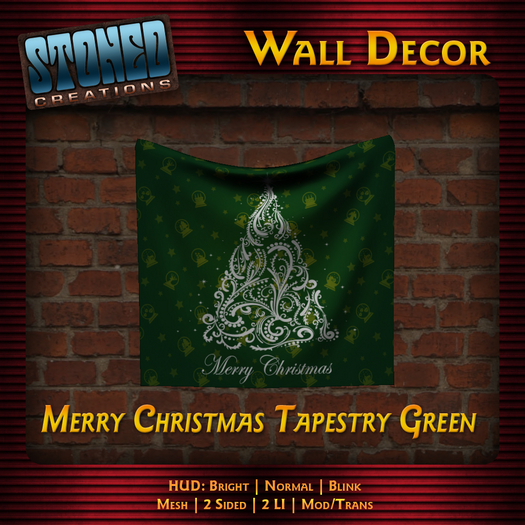 SC: Merry Christmas Tapestry Green BOXED