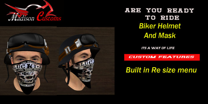  Biker Helmet and Mask