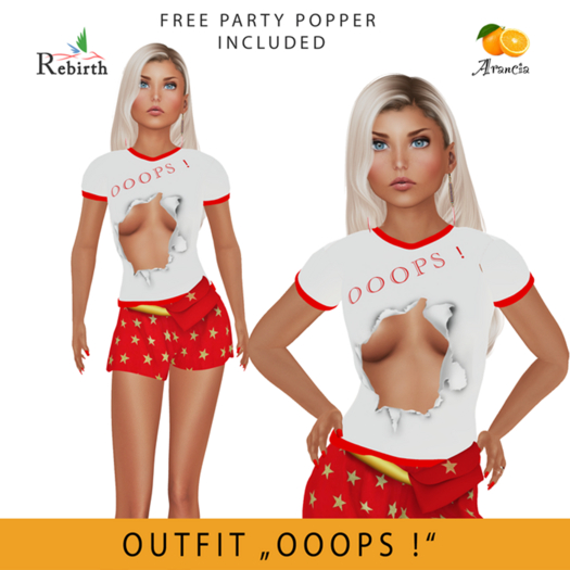 OUTFIT "OOOPS! " - REBIRTH - FREE PARTY POPPER