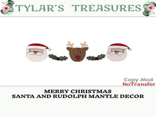 .:TT:. MERRY CHRISTMAS SANTA AND RUDOLPH MANTLE DECOR box