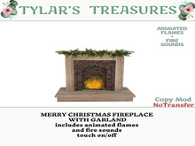 .:TT:.  MERRY CHRISTMAS FIREPLACE WITH GARLAND box