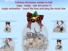SR.store Christmas reindeer in bell