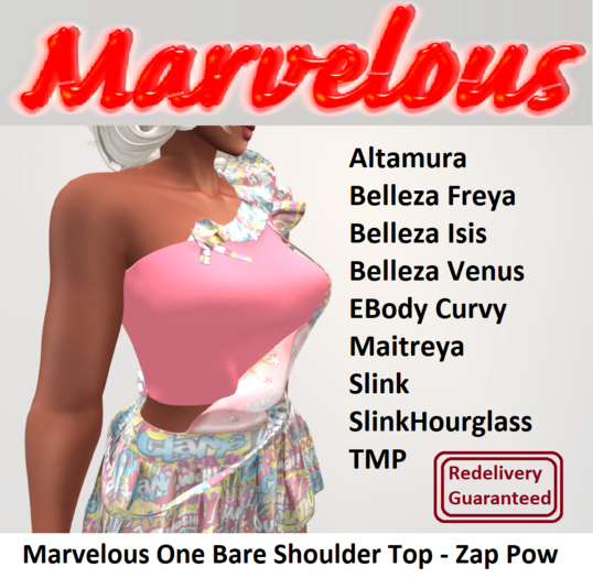 Marvelous One Bare Shoulder Top  - Zap Pow