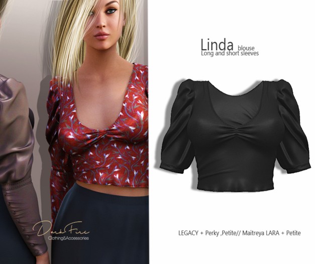 DarkFire Linda blouse-Solid#01