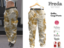 "Freda" Gabby Cargo Pants, fun baggy pants, cow print, realistic folds, Belleza, Legacy, Maitreya, Rebirth, SLink, Tonic