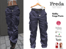 "Freda" Gabby Cargo Pants, fun baggy grey pants, realistic folds, Belleza, Legacy, Maitreya, Rebirth, SLink, Tonic