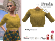 "Freda" Gabby Sweater soft cosy cable knit jumper yellow fall winter fashion Belleza, Maitreya, Slink, Rebirth, Legacy
