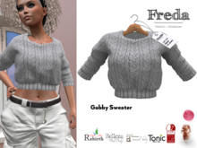 "Freda" Gabby Sweater cosy cable knit jumper stone grey, fall winter fashion Belleza, Maitreya, Slink, Rebirth, Legacy