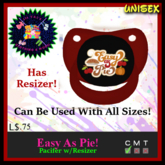 *LVD*  Easy As Pie Pacifier/Binky (ALL SIZES)