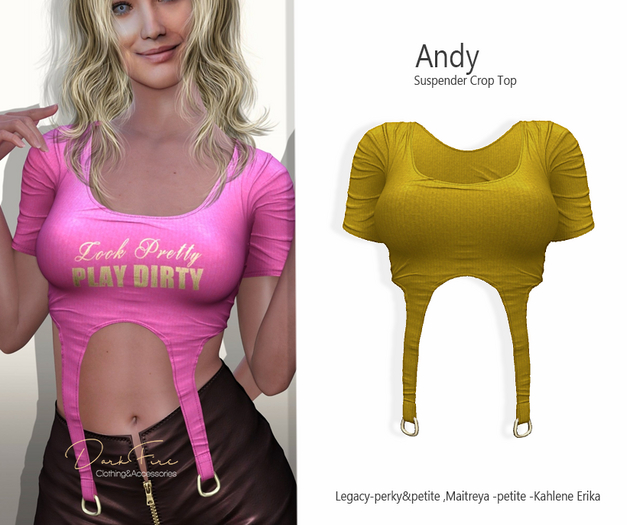 DarkFire Andy Suspender Crop Top-#13