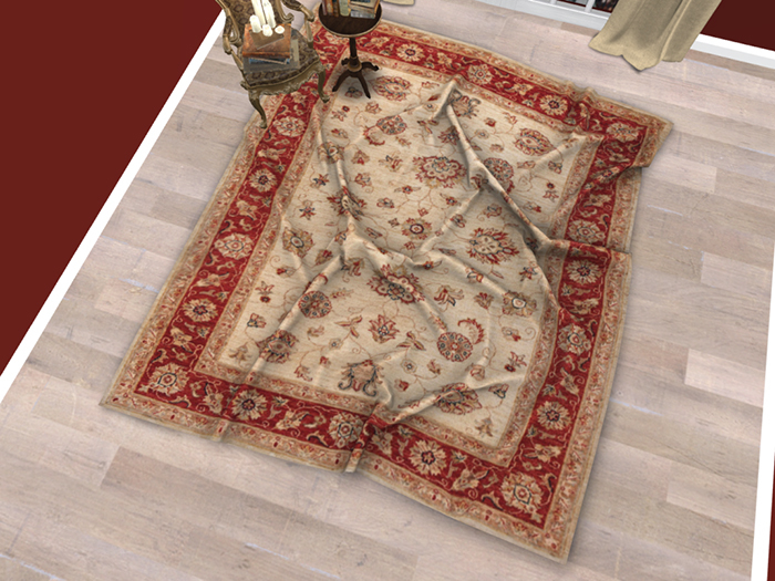 Wrinkled Red Tan Area Rug #38 