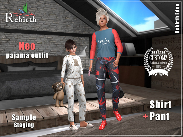 Neo pajama outfit for REBIRTH Eden body - MEGA FATPACK