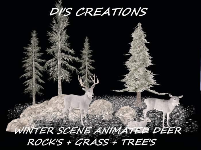 WINTER ANIMATED DEER SCENE