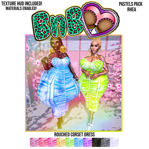 <3BnB<3 Rouched Corset Dress: Pastels [RHEA] (add me!)