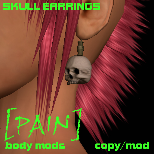 [PAIN] jewelry - skull earrings