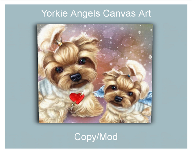 *CC* Yorkie Angels Canvas Art 