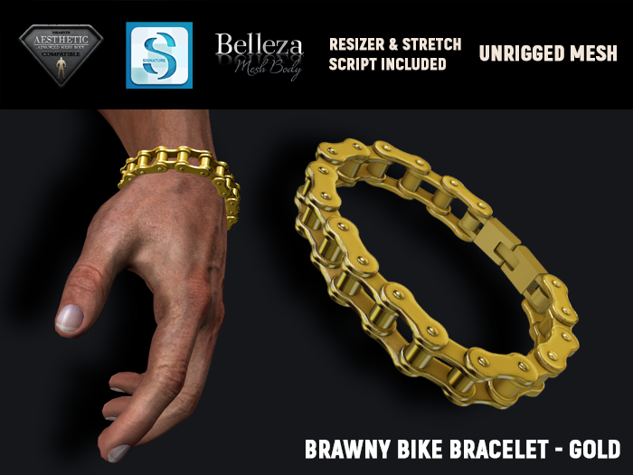 [7/11] Brawny Bike Bracelet - Gold