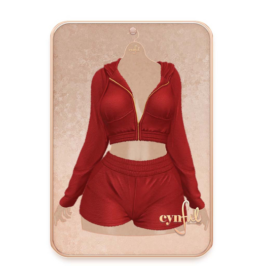 Cynful Cozy Lounge Set - Red  (Check description for included sizes)