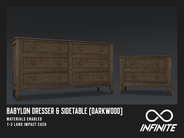 Infinite - Babylon Dresser&SideTable *Darkwood