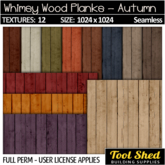 Tool Shed - Whimsy Wood Planks - Autumn - Fall Textures