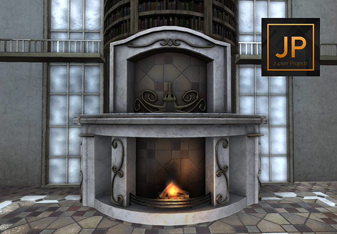 12 -DRD- MB - Library Fireplace