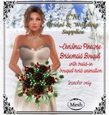 CM..Christmas Pinecone Bridesmaid Bouquet Red